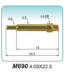 Receive signal pogo pin M690 4.09X22.5  Solder-cup Pogo Pin factory